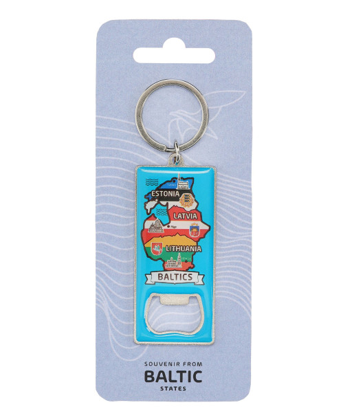 Baltijas valstu atslēgu piekariņš ar pudeļu attaisāmo Baltics